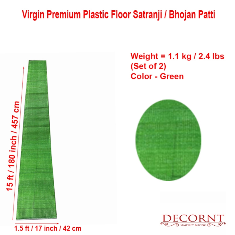 Buy Virgin Plastic Floor Mat 1.5 FT X 15 FT Green Color