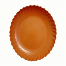 5 Inch - Chat Plates - Dahi Bhalla Plate - Made of Regular Plastic - Brown Color