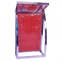 4 FT - Podium - Presentation Dias Made Of Stainless Steel - Red Color.