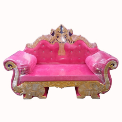 Pink Color - Regular - Couches - Sofa - Wedding Sofa - Maharaja Sofa - Wedding Couches - Made of Metal