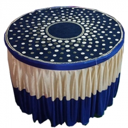 Round Table Cover - 4 FT X 4 FT - Made of Brite Lycra & Top Velvet Fabric Cloth