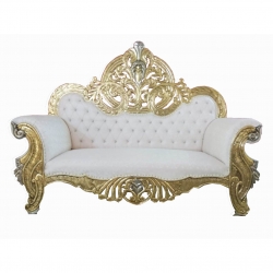 White Color - Udaipur - Rajasthani - Heavy - Premium - Couches - Sofa - Wedding Sofa - Wedding Couches - Made of Wooden & Metal.