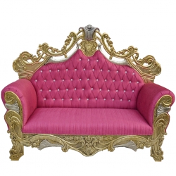 Pink Color - Udaipur - Rajasthani -  Jaipuri -  Heavy - Premium - Couches - Sofa - Wedding Sofa - Maharaja Sofa - Wedding Couches - Made of Wooden & Metal