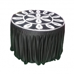 Round Table Cover - 4 FT X 4 FT - Made of Brite Lycra & Top Velvet Fabric Cloth