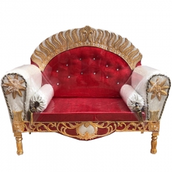 Red & White Color - Regular Couches - Sofa - Wedding Sofa - Maharaja Sofa - Wedding Couches - Made of Wooden & Metal