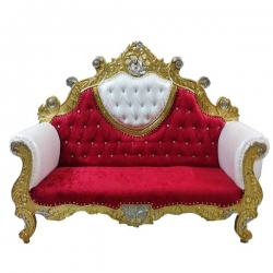 Red  &  White  Color - Udaipur - Rajasthani - Heavy - Couches - Sofa - Wedding Sofa - Wedding Couches - Made Of Wooden & Metal.
