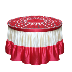 Round Table Cover - 4 FT X 4 FT - Made of Brite Lycra & Top Velvet Fabric Cloth