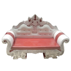 White & Red Color - Regular - Couches - Sofa - Wedding Sofa - Maharaja Sofa - Wedding Couches - Made Of Wooden & Metal