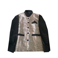 Shirt Cum Jacket - Waiter Uniform - Catering Uniform - Black & Golden Color -  (Available size 38 , 40 , 42 , 44 , 46 , 48)