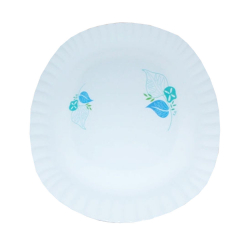 12 Inches Dinner Plates - Made Of Food-Grade Virgin Plastic Material - Square Shape - White Printed Plate - 180 Gm