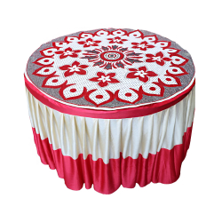 Round Table Cover - 4 FT X 4 FT - Made of Brite Lycra & Top Velvet Fabric Cloth