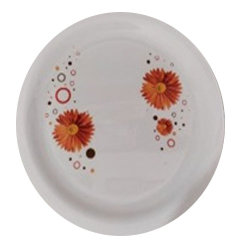 12 Inch - Dinner Plates - Made Of Food-Grade Virgin Plastic Material - Round Shape - White Printed Plate