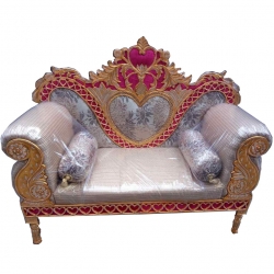 Golden Color - Regular - Couches - Sofa - Wedding Sofa - Maharaja Sofa - Wedding Couches - Made Of Wooden & Metal