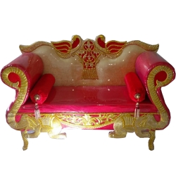 Red & Golden Color - Regular Couches - Sofa - Wedding Sofa - Maharaja Sofa - Wedding Couches - Made of Wooden & Metal