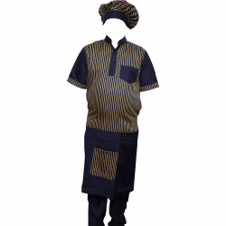 Kitchen Uniform Set - Shirt + Apron with Cap - Made of Cotton