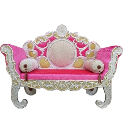 White & Pink Color - Regular - Couches - Sofa - Wedding Sofa - Maharaja Sofa - Wedding Couches - Made of Metal