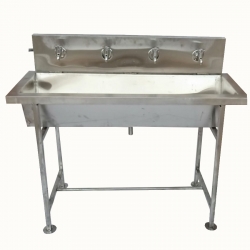 Four Tap Wash Basin - Fold able Hand Wash Sink - Made of Stainless Steel