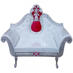 White Color - Regular Couches - Sofa - Wedding Sofa - Maharaja Sofa - Wedding Couches - Made of Wooden & Metal