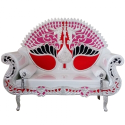 White Color - Regular Couches - Sofa - Wedding Sofa - Maharaja Sofa - Wedding Couches - Made of Wooden & Metal