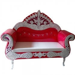 Pink & White Color - Regular Couches - Sofa - Wedding Sofa - Maharaja Sofa - Wedding Couches - Made of Wooden & Metal