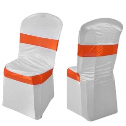 Chandni Chair Cover  - White & Orange Colour