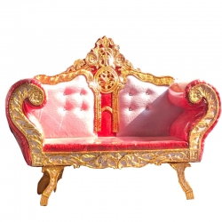 Red & White Color - Regular - Couches - Sofa - Wedding Sofa - Maharaja Sofa - Wedding Couches - Made of Wooden & Metal