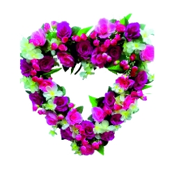 2 FT X 2 FT - Artificial Plastic Heart Flower Bouquet - Flower Decoration - Multi Color