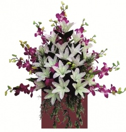 Artificial Flower Bouquet - 1.5 FT X 1.5 FT - Made of Plastic