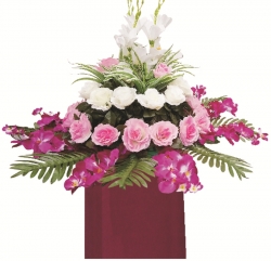 Artificial Flower Bouquet - 1.5 FT X 1.5 FT - Made of Plastic