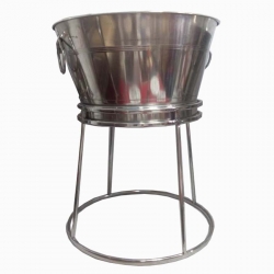 Dustbin Stand With Dustbin - Made Of Stainless Steel.