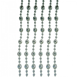 Silver Beads Hanging Moti Lace (8 MM) - Made of Plastic