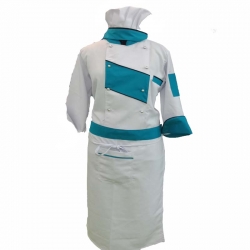 Kitchen Uniform Set - Shirt + Apron with Cap - Made of Cotton