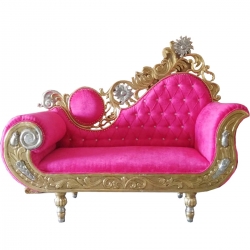 Udaipuri Heavy Premium Couche & Sofa - Made of Wood & Metal - Pink Color