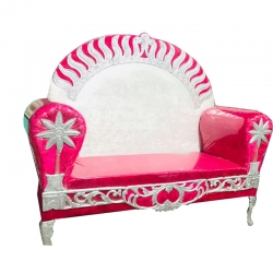 Pink & White Color - Regular - Couches - Sofa - Wedding Sofa - Maharaja Sofa - Wedding Couches - Made of Wooden & Metal