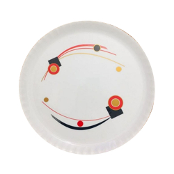 12 Inches Dinner Plates - Made Of Food-Grade Virgin Plastic Material; Round Shape - White Printed Plate