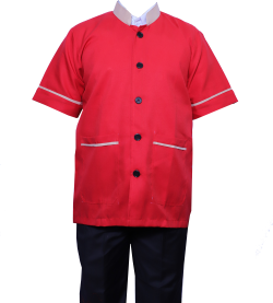 Shirt Helper Uniform - Waiter Uniform - Catering Uniform - Red Color (Available size 38 , 40 , 42 , 44 , 46 , 48)