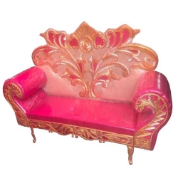 Pink & Golden Color - Regular - Couches - Sofa - Wedding Sofa - Maharaja Sofa - Wedding Couches - Made of Wooden & Metal