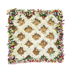 Artificial Flowers Wall - 4 FT X 4 FT - Made of Plastic