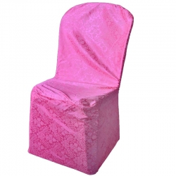 Warp Netting Jecquard Print Chair Cover -Pink Color