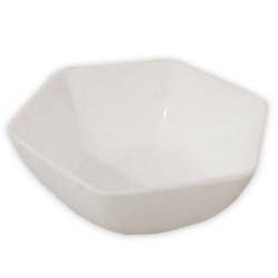 3.5 Inch Itching Hexagonal Bowl - Wati - Katori - Curry Bowls Made Of Food Grade Virgin Plastic - White Color