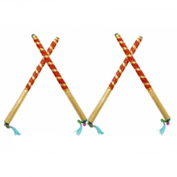 Golden Chunari Dandiya Stick - 11 INCH - Made of Wood