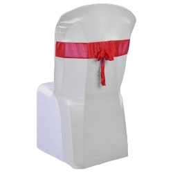 Embossed Chair Cover Without Bow - White colour