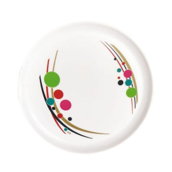 13 Inches Dinner Plates - Made Of Food-Grade Virgin Plastic Material; Round Shape - White Printed Plate