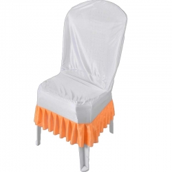 Chandni Chair Cover - White & Orange Color