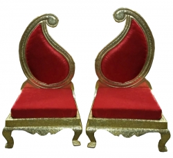 Vidhi Chair - 1 Pair ( 2 Chair ) - Made of Wood & Brass Coating