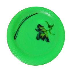 11 Inches Dinner Plates - Made Of Food-Grade Regular Plastic Material - Round Shape - Green Printed Plate