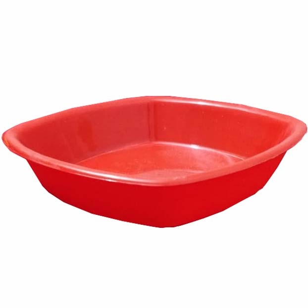 5 Inch - Chat Plates - Dahi Bhalla Plate - Made of Regular Plastic - Red Color