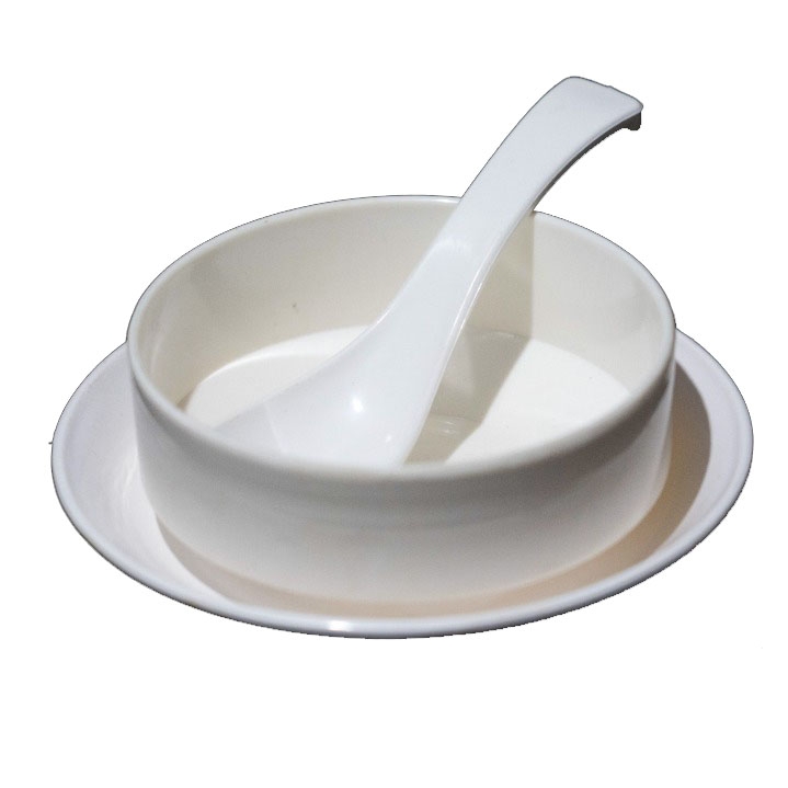 Buy Soup Bowl With Spoon Plate Made Of Melamine Decornt