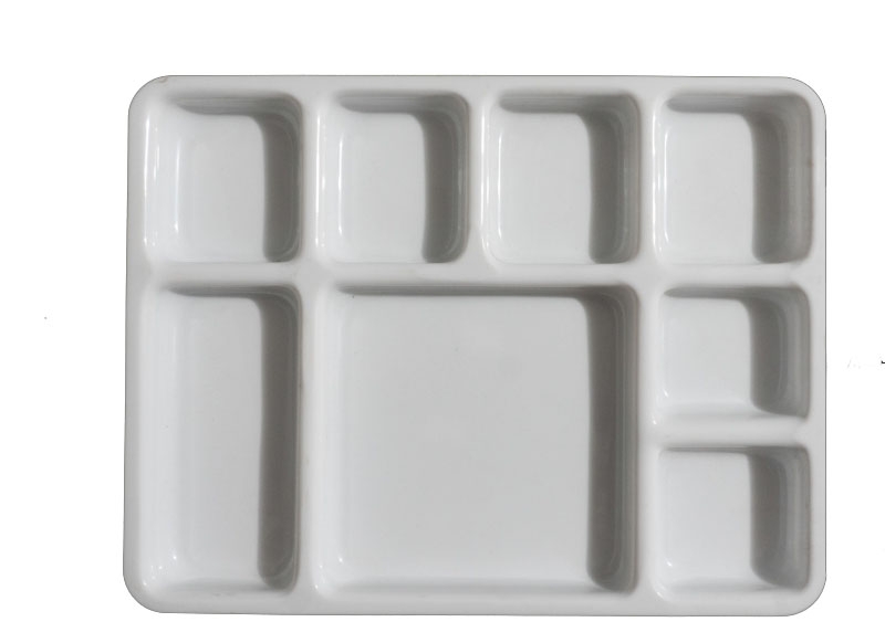 White 8 Compartment Plate