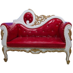 Wedding Sofa & Couches - Made Of Wooden With Black & Gold Paint Polish - Red Color